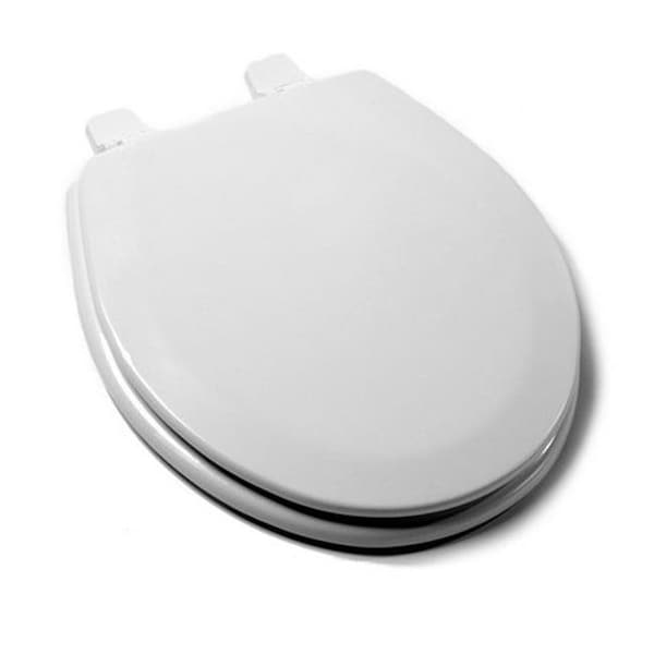 Plumbing Technologies Plumbing Technologies 1F1R3-04 Deluxe Molded Round Wood Toilet Seat; Cotton White 1F1R3-04 - main